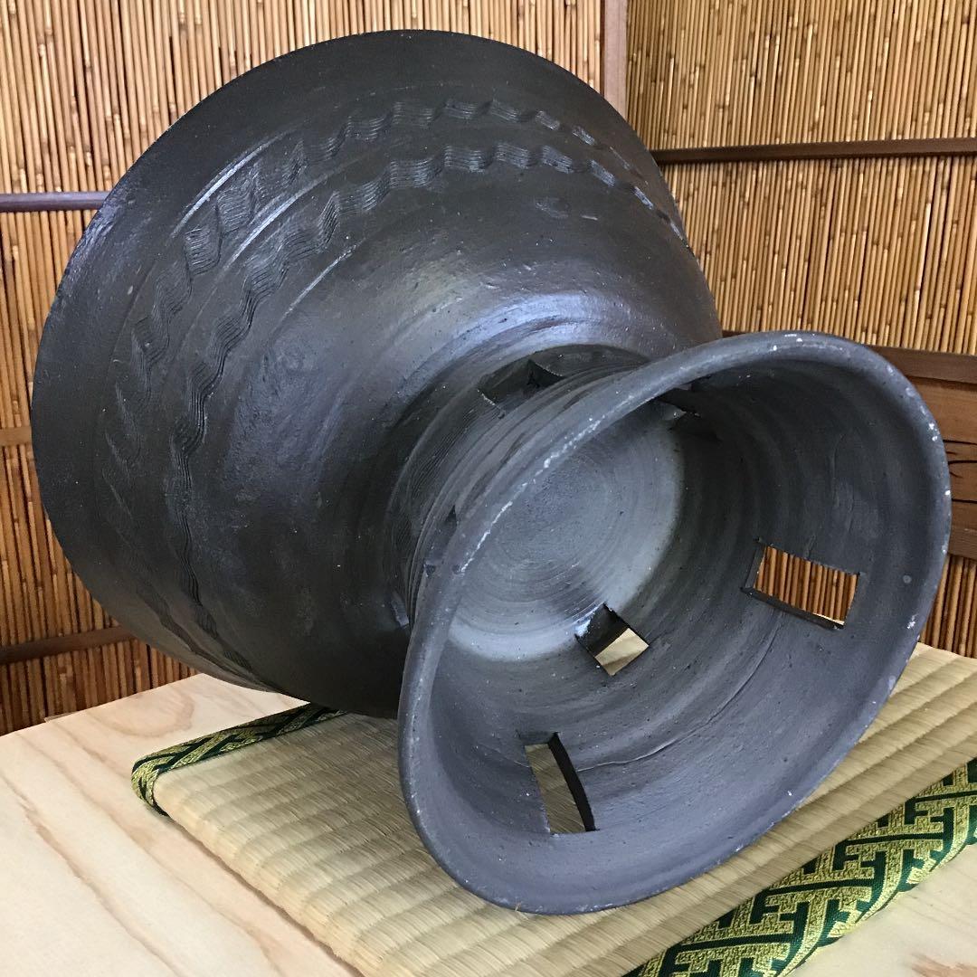 骨董 華道道具 花器 新羅土器 高杯花器 桐共箱 S759ANK