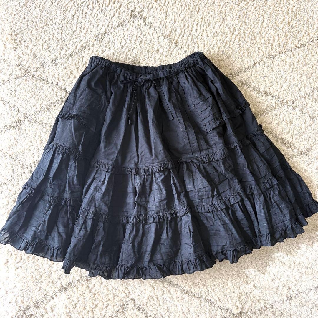 【美品】俵屋KATO フリルスカートブラック