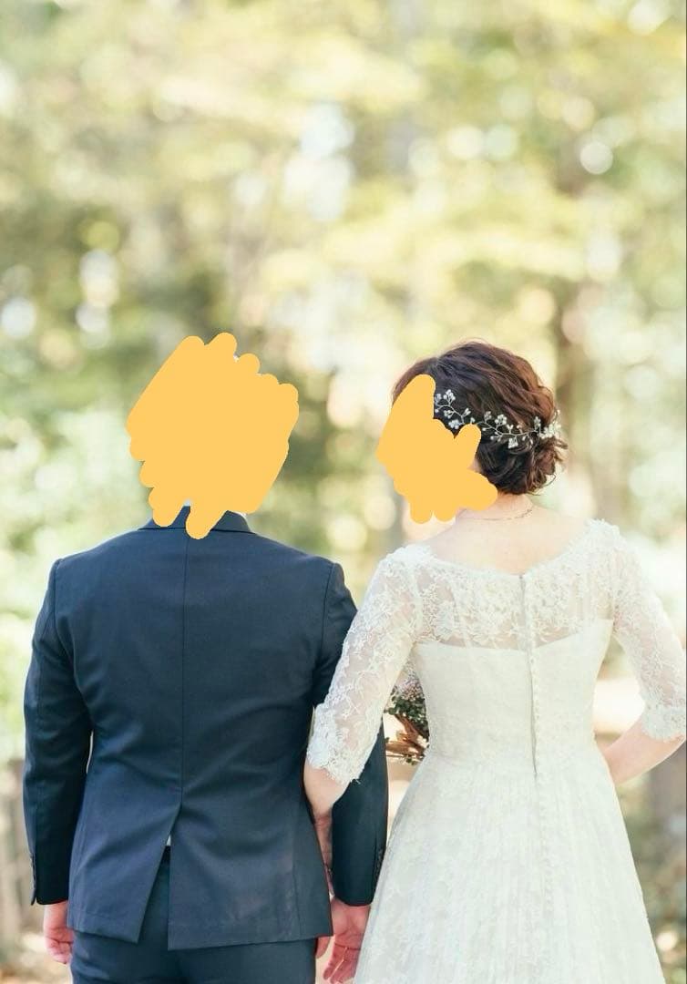 【最終値下げ】Aライン袖付きレースウェディングドレス