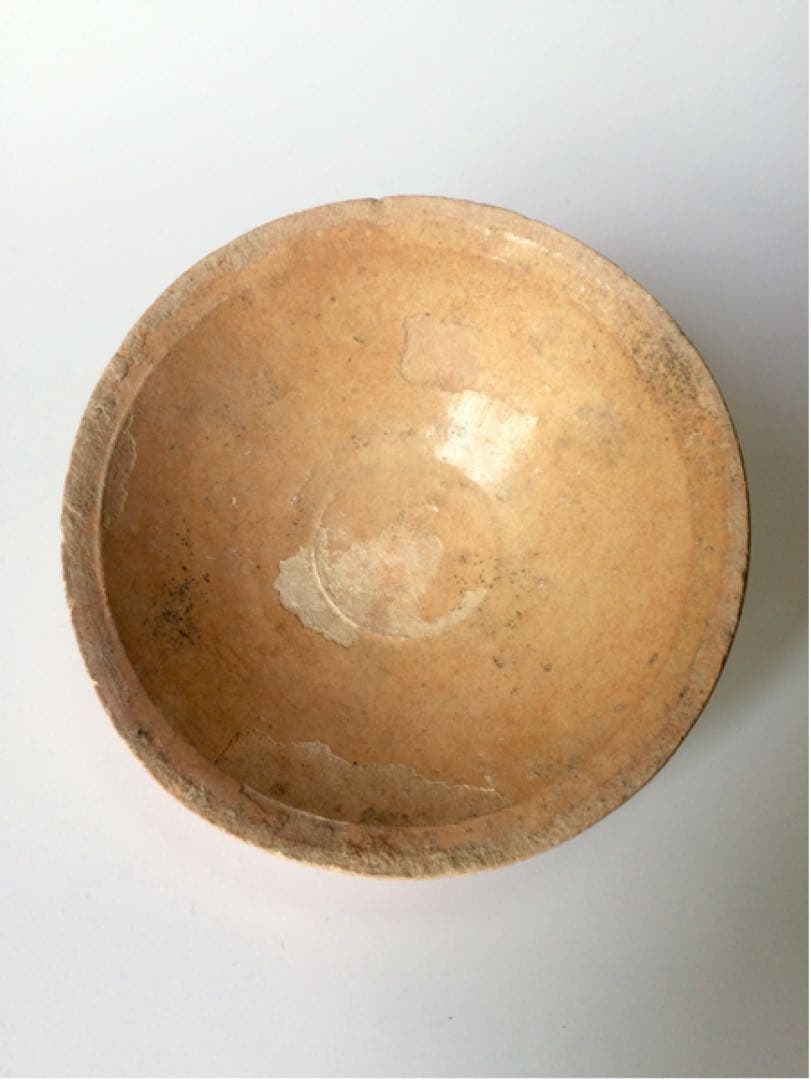 中国古陶 枇杷色 施釉皿 唐時代