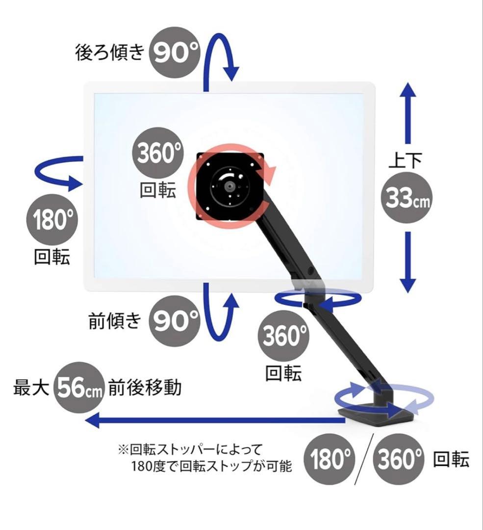 エルゴトロン MXV デスク モニターアーム ブラック45-486-224