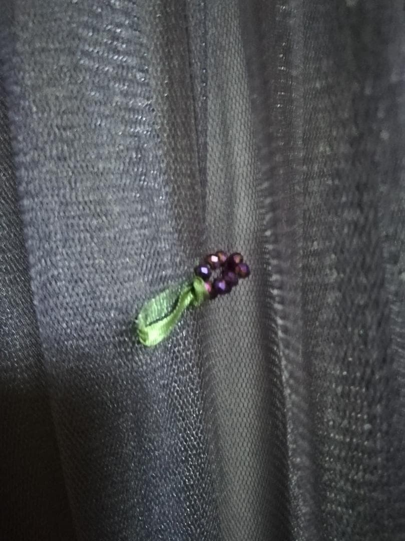 MUVEIL ビオラ刺繍 チュールスカート フラワー ネイビー サイズ40