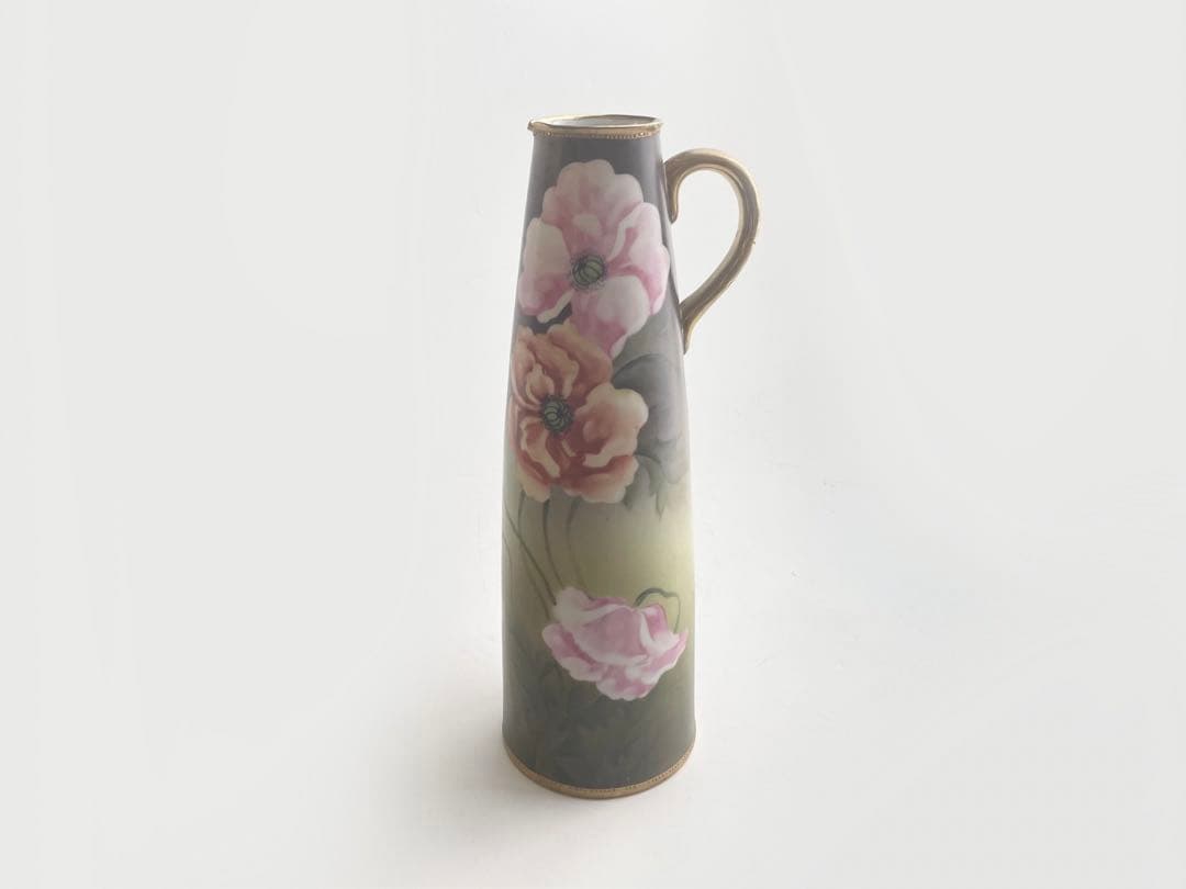 オールドノリタケ　ポピー文様　水注　花瓶　花入　フラワーベース　ヴィンテージ