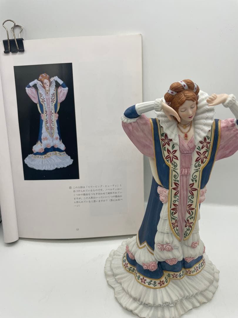陶器製女性像 眠れる森の美女　紹介本つき