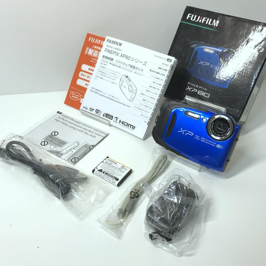 【美品】FUJIFILM FINEPIX 防水デジタルカメラ XP80 ブルー