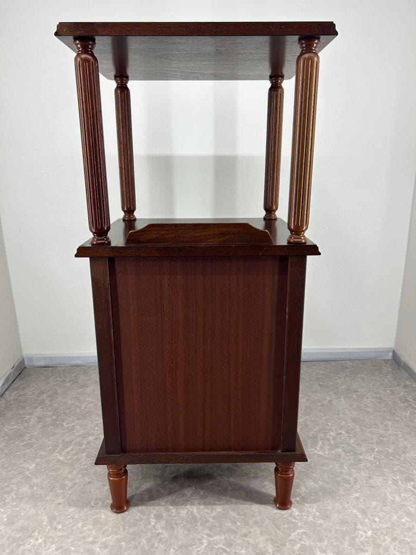 送料込み【木製電話台 サイドテーブル3段引き出し付き 高さ 約85.5cm】