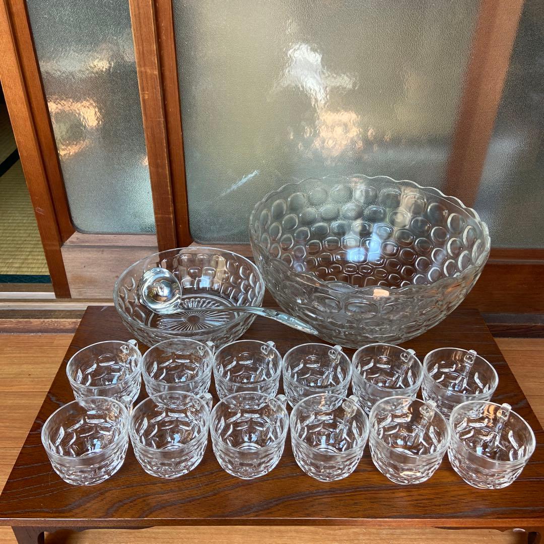 ガラス大鉢カップセット