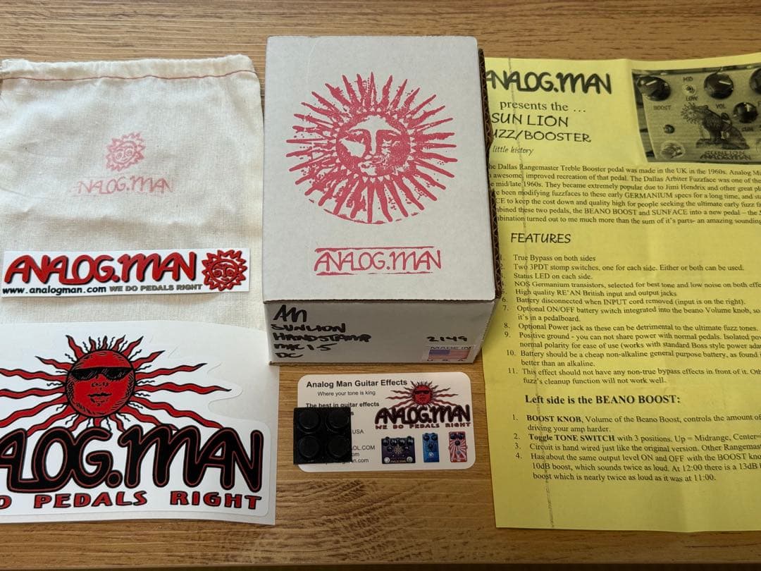 【希少】ANALOG.MAN SUN LION FUZZ BOOSTER