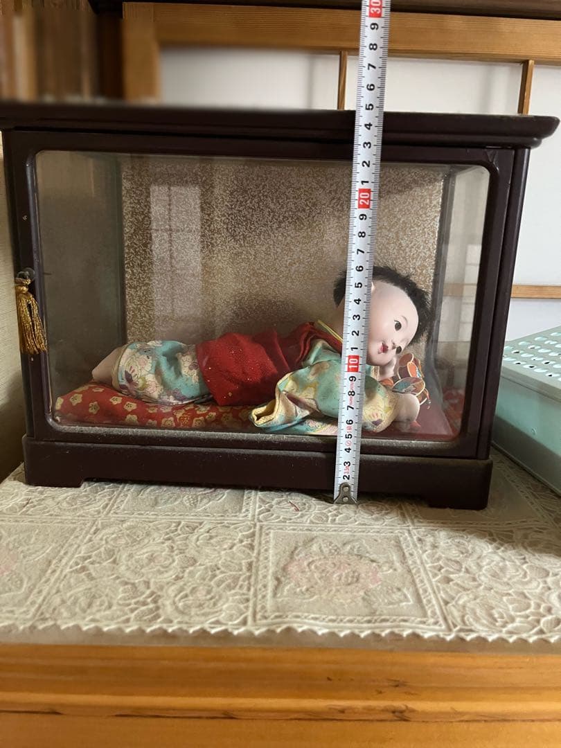 ハイハイ市松人形 透明ケース付き