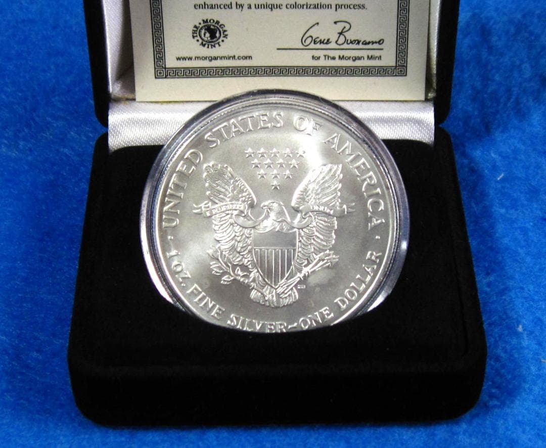 ０１年　カラー　アメリカンシルバーイーグル　１オンス１ドル銀貨　ＷＴＣリメンバー