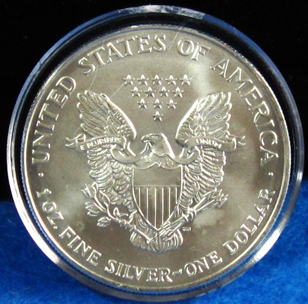 ０１年　カラー　アメリカンシルバーイーグル　１オンス１ドル銀貨　ＷＴＣリメンバー
