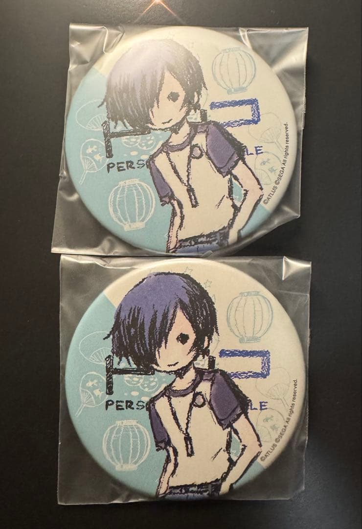ペルソナ3 グラフアート　夏祭り　缶バッジ　P3主　キタロー