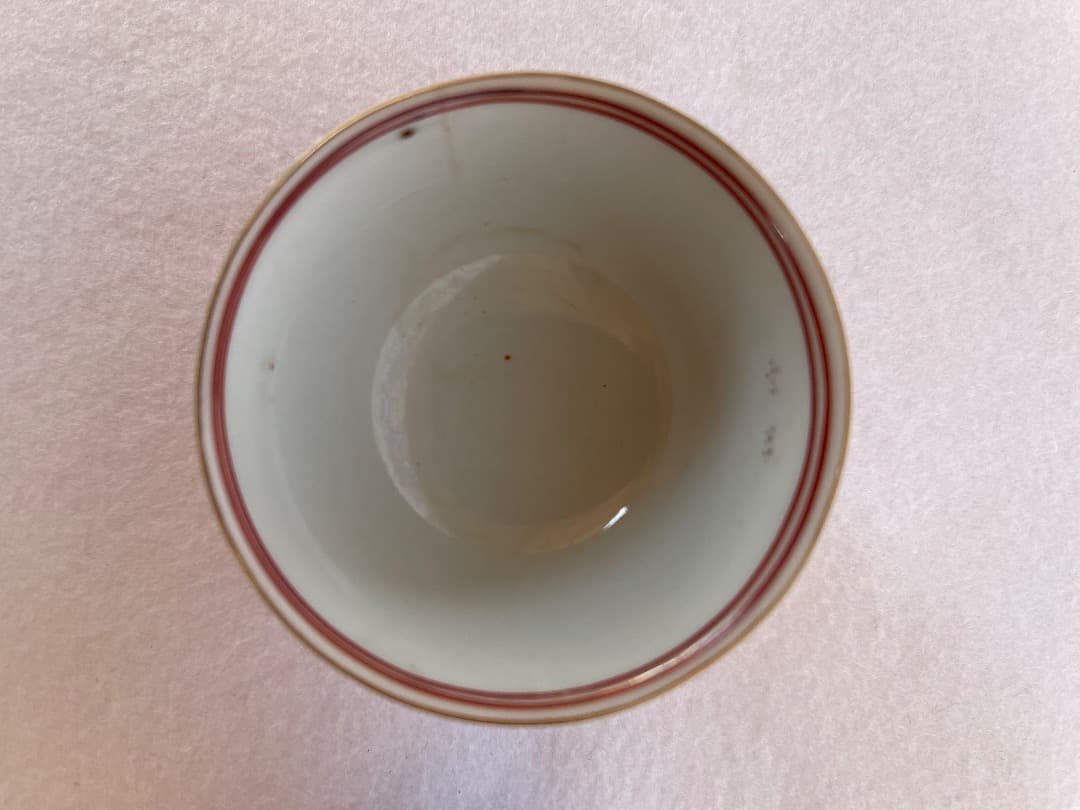 時代 煎茶椀 赤絵 湖東焼 5客