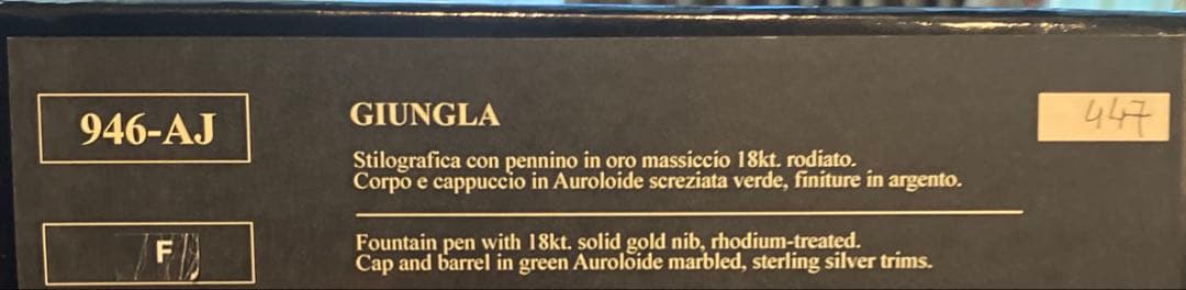 アウロラ　万年筆　ジュングラ　アンビエンテ　EF