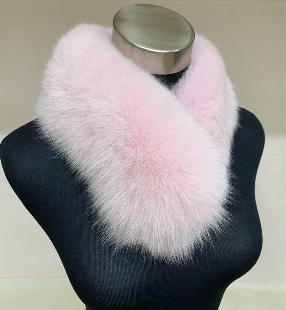 【新品 ファーマフラー】シャドーフォックス【ライトピンク】