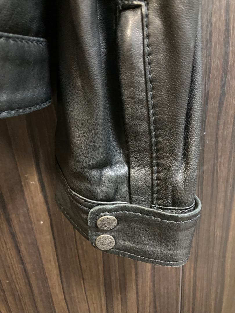 DIESEL ブラックレザーシングルライダース M