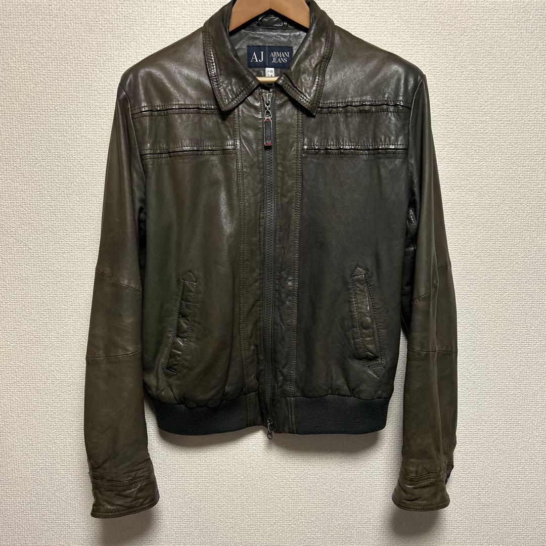 ね*む様 ARMANI JEANS leather jacket