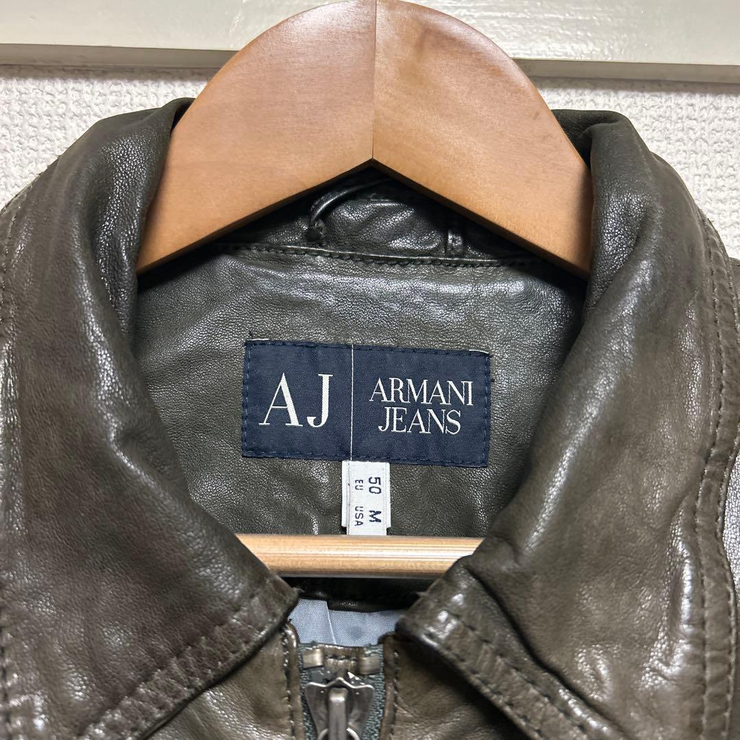 ね*む様 ARMANI JEANS leather jacket