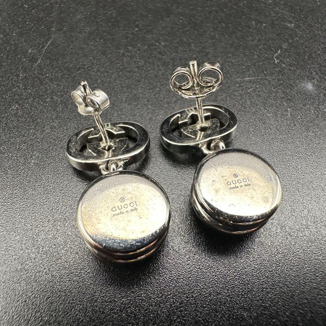 美品✨　GUCCI　グッチ　ピアス　クリスタル　インターロッキング　1571