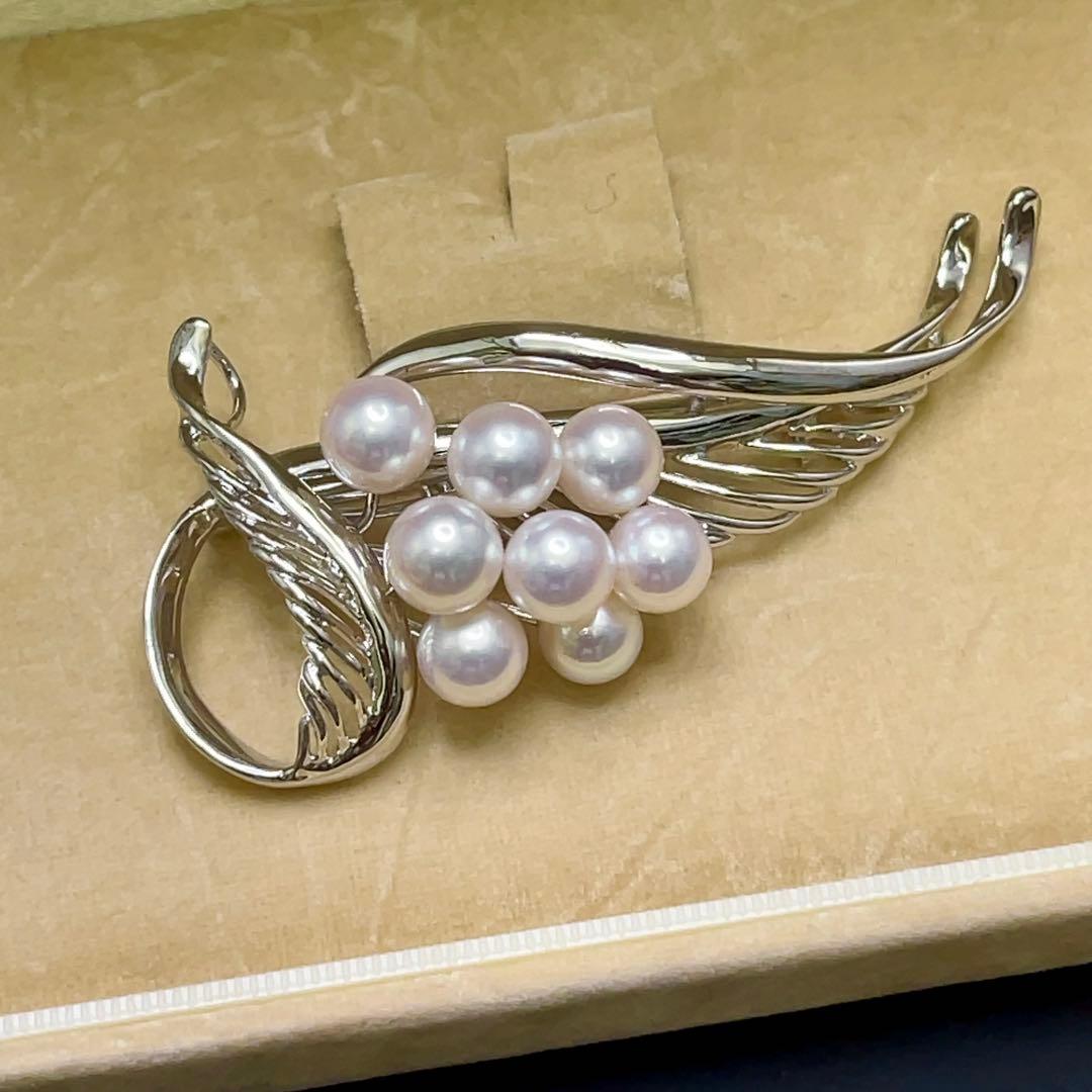 極美品！本真珠 アコヤ真珠 ペンダントトップ＆ブローチ 2way 箱付き