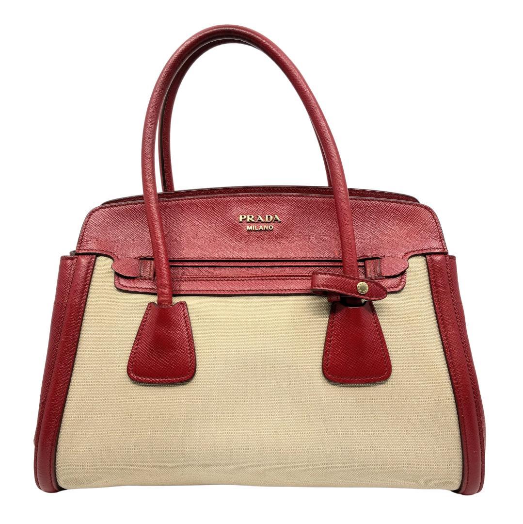 PRADA プラダ 赤 レッド サフィアーノ ハンドバッグ A1350A1