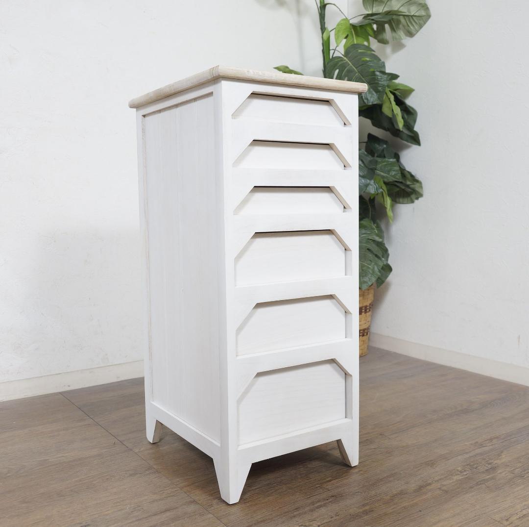 すずみ　シャビー仕上げ　アンティーク調　6段チェスト　完成品！