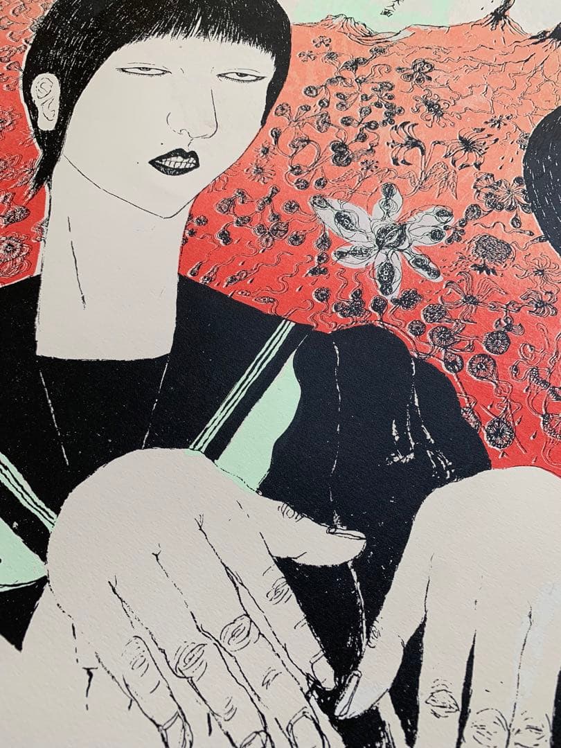 市場大介　美人画　シルクスクリーン　特大アートポスター 48/50 限定品