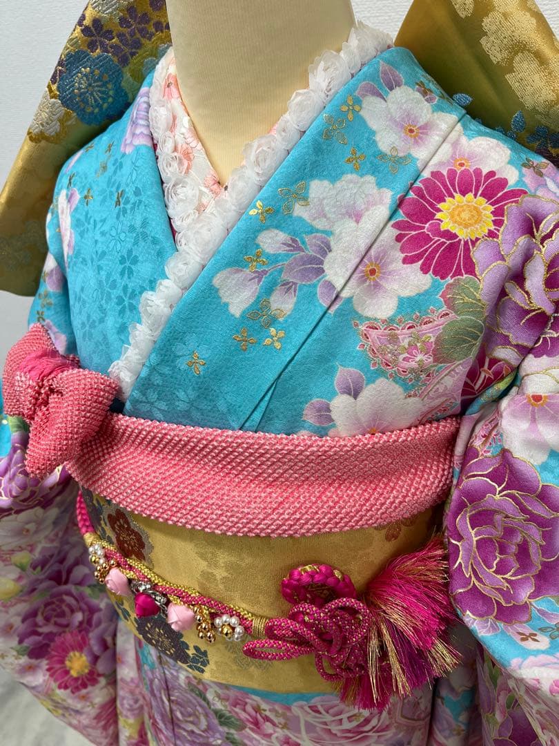 振り袖　フルセット　別誂長襦袢　金彩加工　長尺袋帯　成人式　結婚式　695