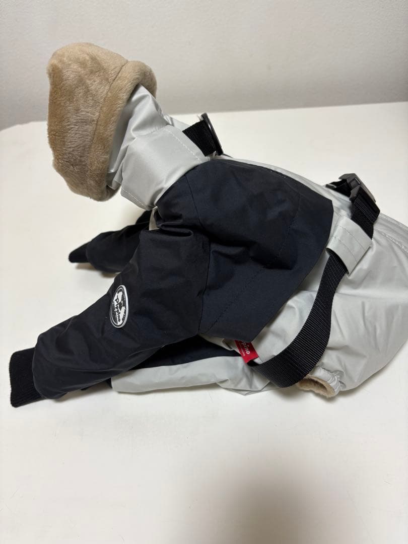 イタグレPippino ボンバーヒートジャケット ライトグレー×ブラック美品 M