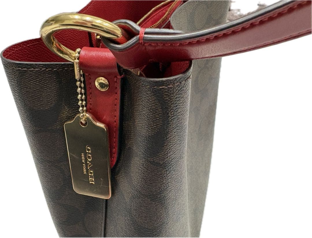 COACH H2192-91512ショルダーバッグ ブラウン/レッド