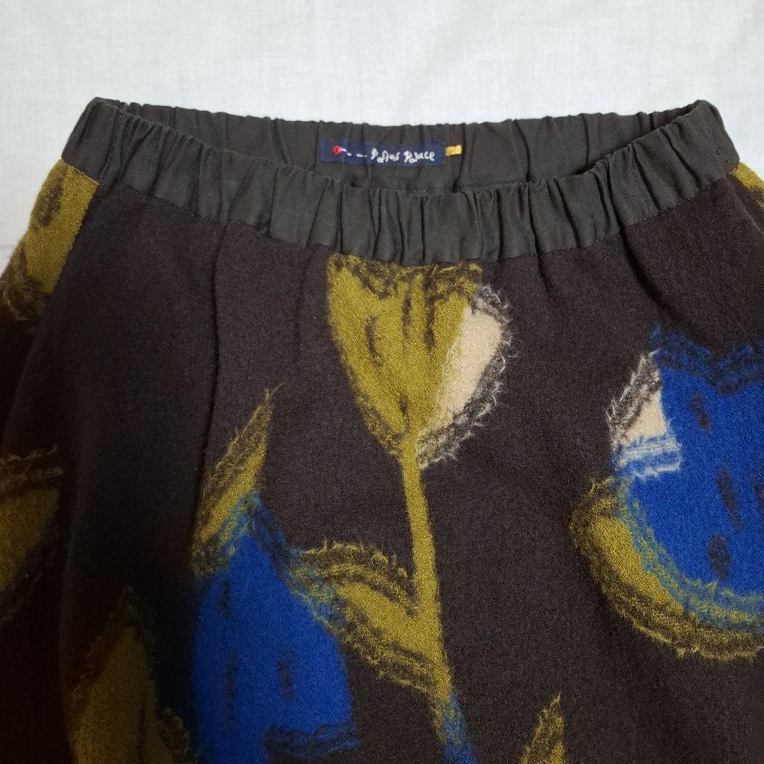 【パラスパレス】大人かわいい花柄のスカート★ウール★サイズ０