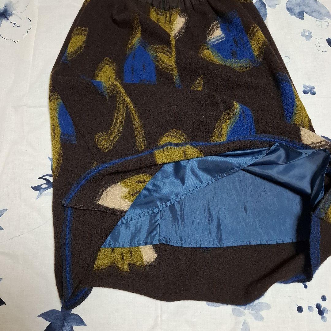 【パラスパレス】大人かわいい花柄のスカート★ウール★サイズ０