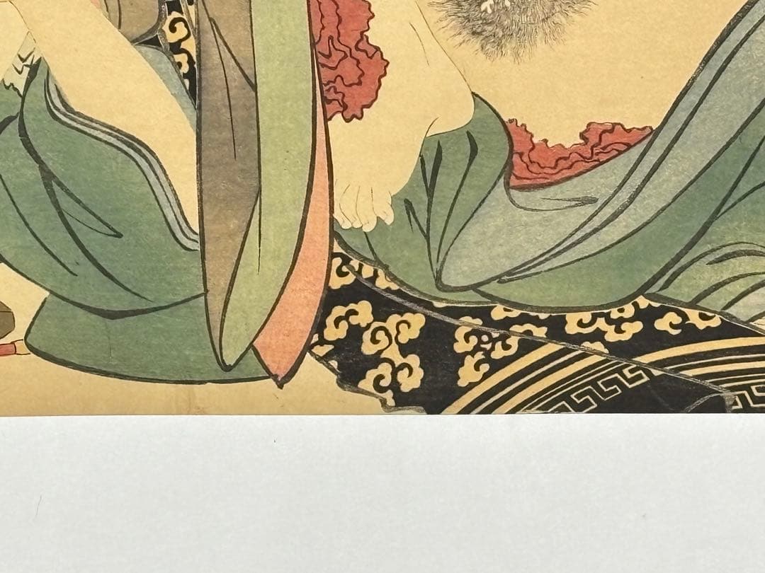 「喜多川歌磨春画 木版刷復刻版」大正期頃 1枚|艶本 浮世絵 木版画