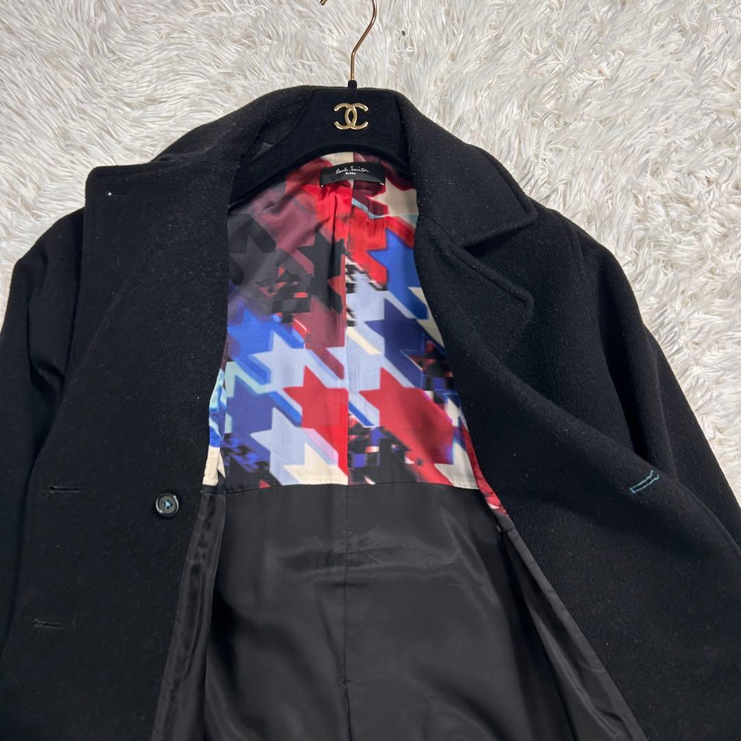 美品✨PaulSmith チェスター ロング コート 内側 千鳥マルチカラー Ｌ