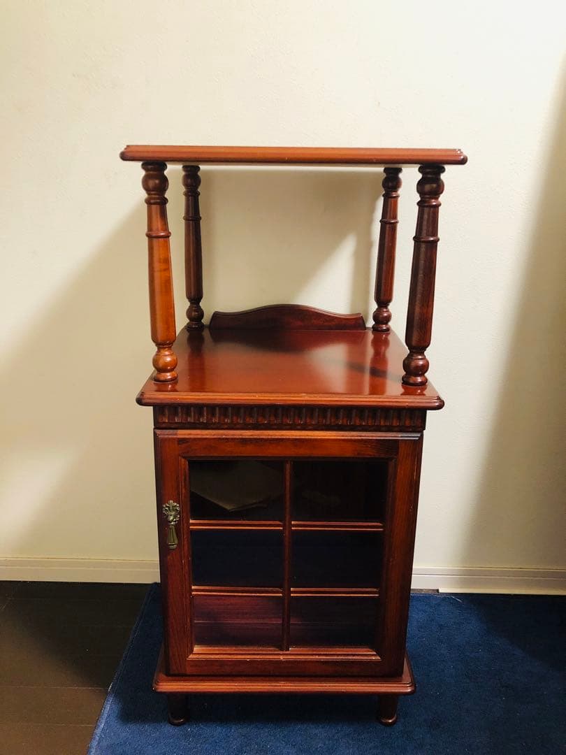 四国工芸　木製電話台・ファックス台 2段式 ブラウン