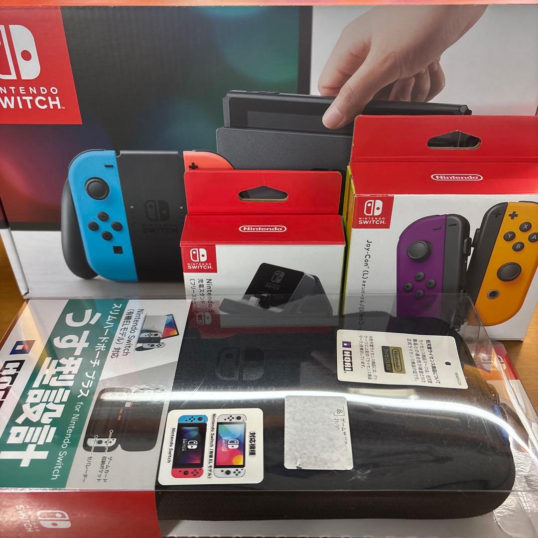 Nintendo Switch ネオンブルー・レッド 周辺機器有り