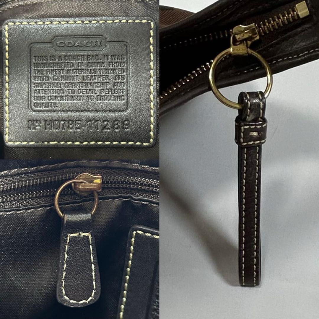 【極美品】コーチ ソーホー シグネチャー ワンハンドバッグ レザー キャンバス