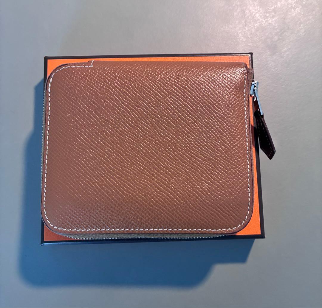 エルメス　シルクインコンパクト　ゴールド/セサミ　gold sesame