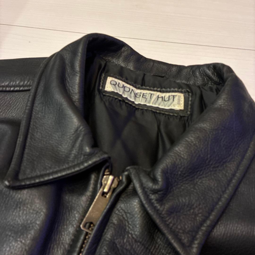 美品 ヴィンテージ レザーハンティングジャケット 本革 牛革 厚手 テック