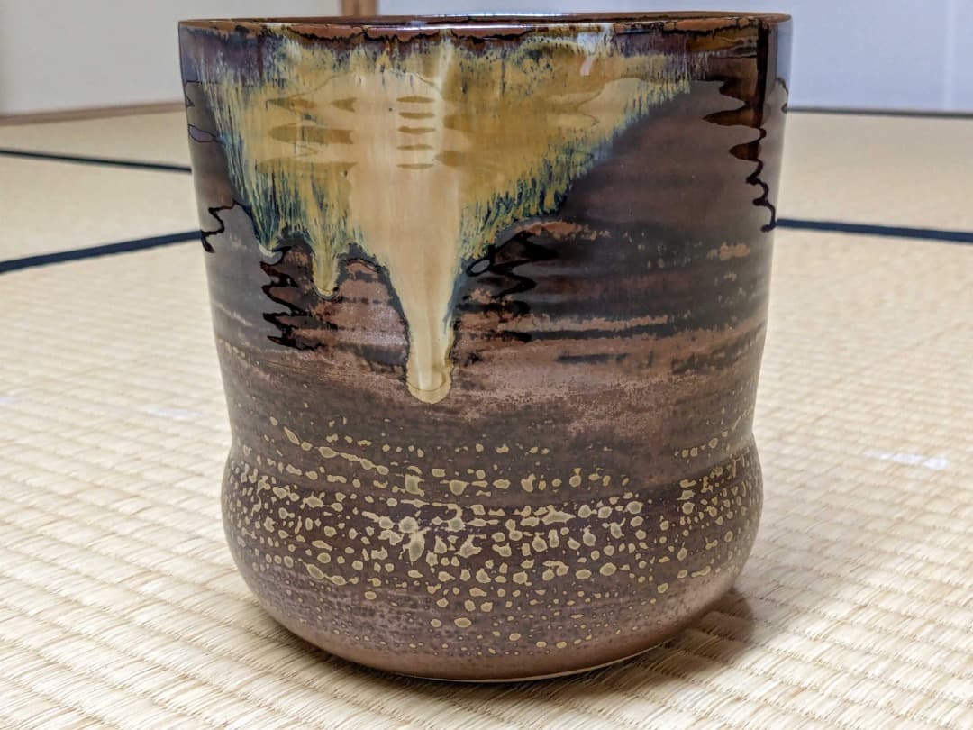 鬼丸碧山　高取水指　共箱 鵬雲斎箱021