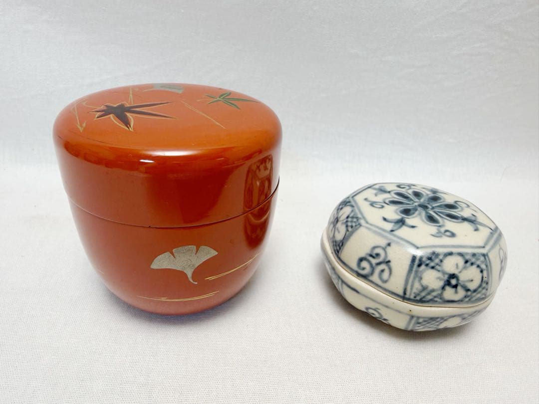 未使用 茶道具 旅箪笥 桐木地 茶器十三点揃 利休好写 茶箱 元箱