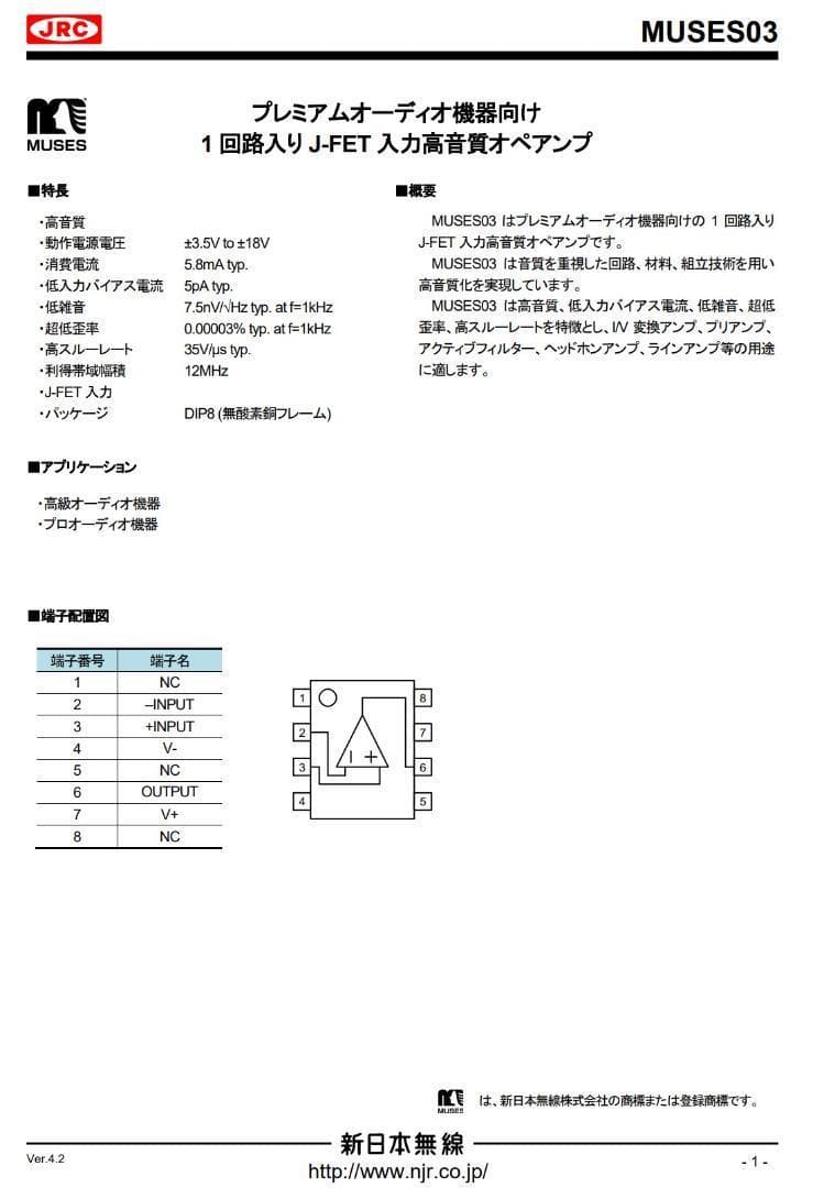 絶版「MUSES03D 」2個セット。2回路化DIP「HD版+通常版」