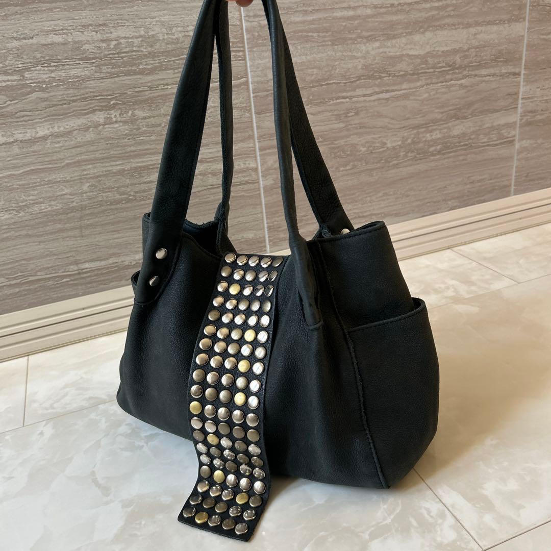 TRES レザー　ハンドバッグ　トート　ブラック　スタッズ　y2k