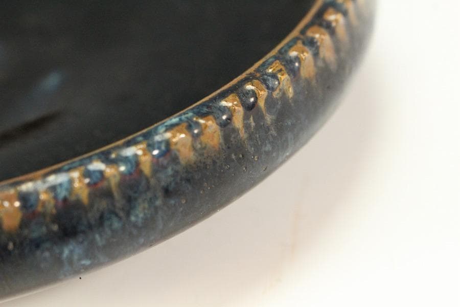 中国美術 黒釉 盤 φ15cm(K-LC189)