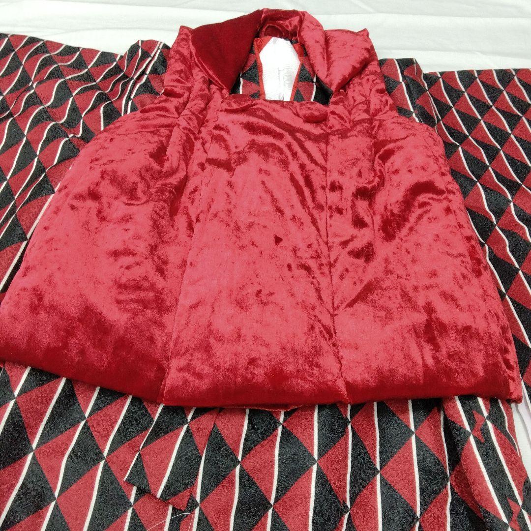 七五三♡着物　フルセット　モダン　黒　赤　3歳　皮布着　♯3693