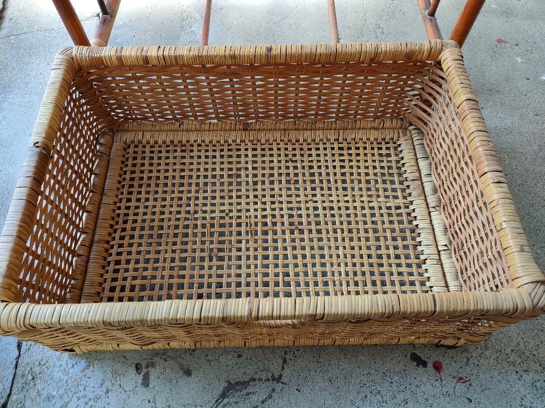 ●ヴィンテージ 籐 ラタン 4段 チェスト天然素材引き出しアジアン家具 和モダン