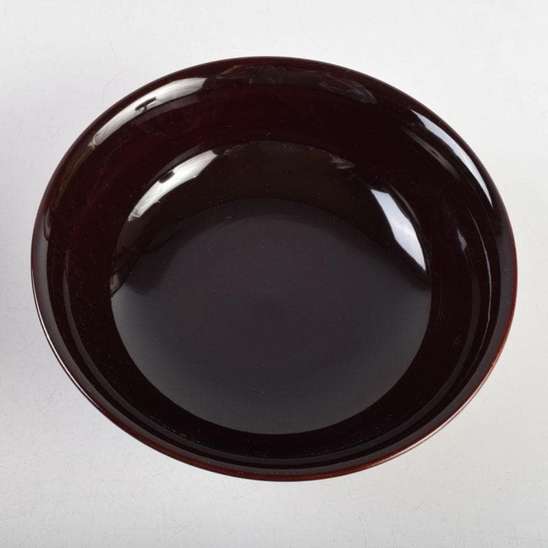 和食器　茶懐石　岡本漆専堂造　溜塗　呂久呂目鉢　五客　共箱　V　8935