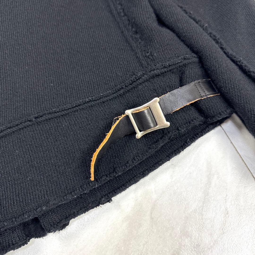 ジュンヤワタナベ コムデギャルソン ルイスレザー 縮絨 ニット ライダース M