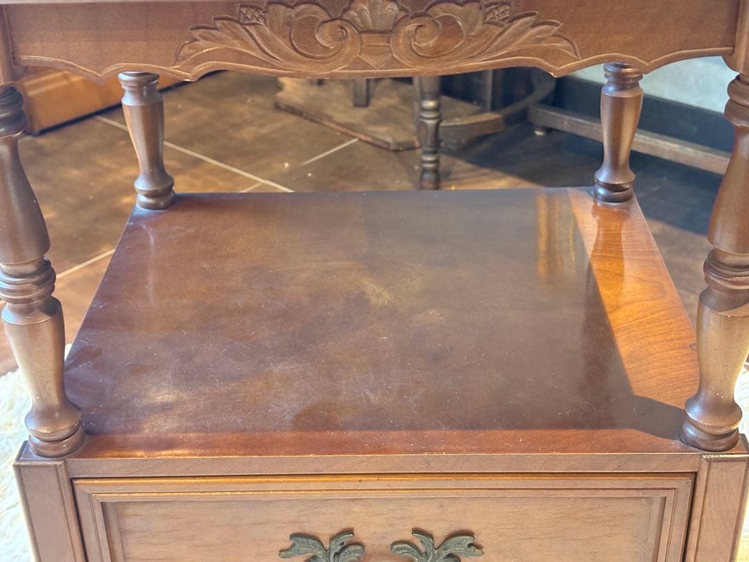 アンティーク ビンテージ 電話台 FAX台 キャビネット チェスト G