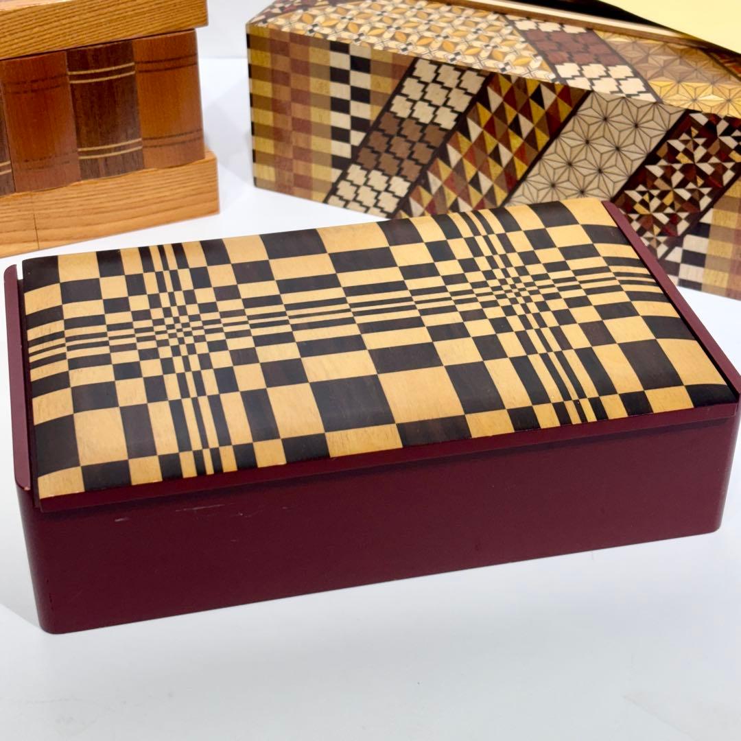 箱根寄木細工 からくり箱 小物入れ ティッシュケース まとめ売り